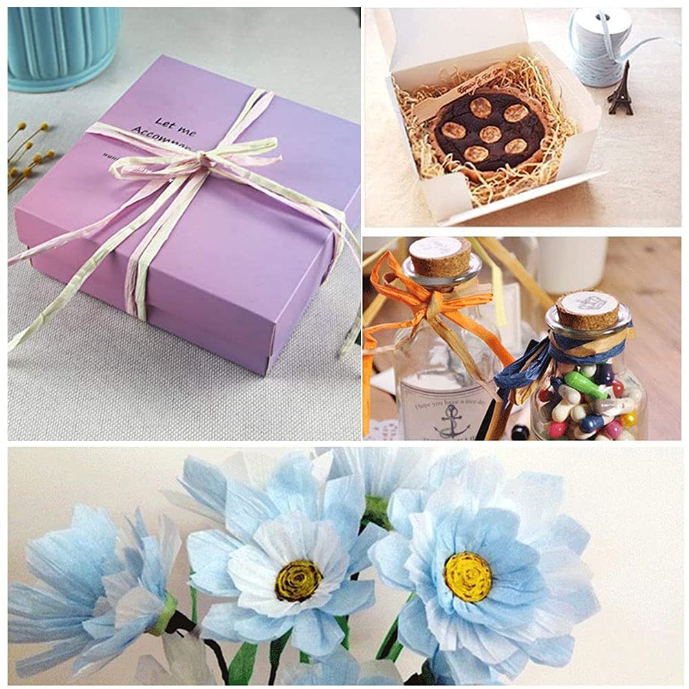 6 Rotoli Nastro Rafia Di Carta - 20m Per Regali, Decorazioni E Fai Da Te | Colorato E Naturale - Foto 5