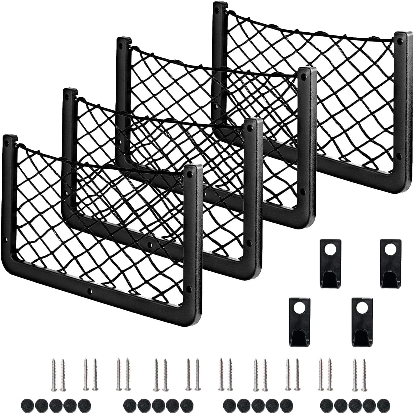 4 Pcs Storage Solutions Nets for Van Campervans, Elastic Storage Net