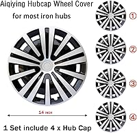 Vista 9 de Tapacubos de repuesto universal R14 para llanta, accesorios exteriores de material ABS, accesorios exteriores a presión para automóvil, camión, SUV