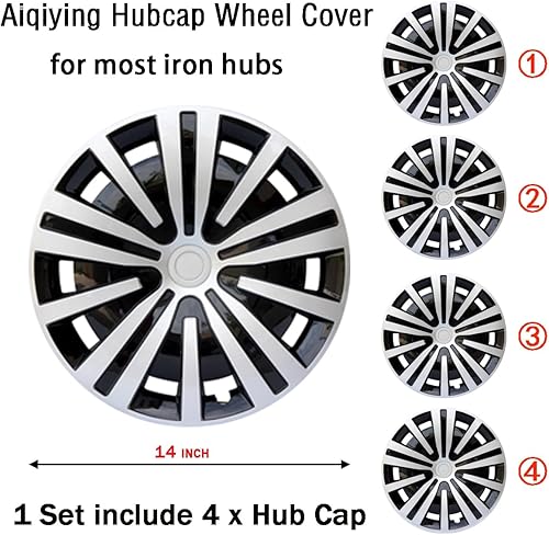 Miniatura 9 de Tapacubos de repuesto universal R14 para llanta, accesorios exteriores de material ABS, accesorios exteriores a presión para automóvil, camión, SUV