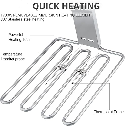 Miniatura 4 de GAOMON Freidora eléctrica de 22 litros con cesta y tapa, freidoras de doble tanque de 23.2 cuartos de galón para uso doméstico en restaurantes,