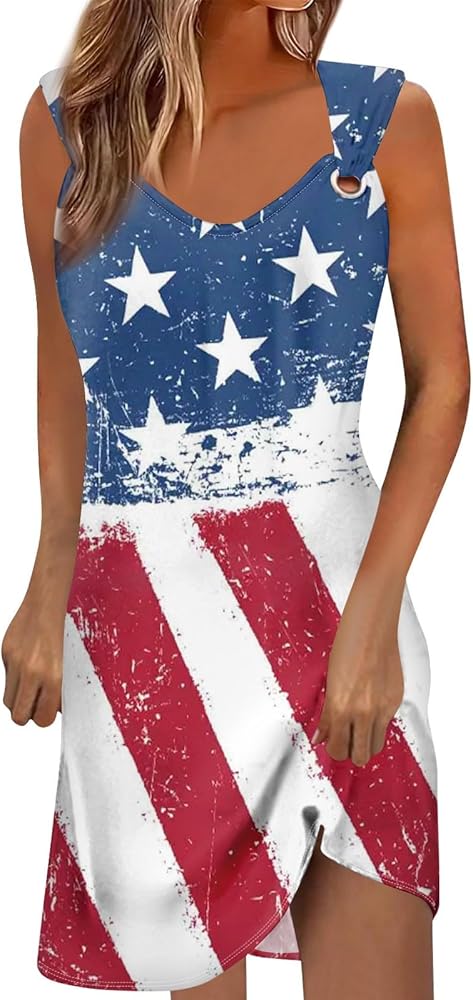 Amazon.com: Red White and Blue Outfits for Women 4th of July Dress for  Women America Flag Print Sexy Vintage Fashion with Sleeveless Round Neck  Splice Dresses Deep Red X-Large : Clothing, Shoes
