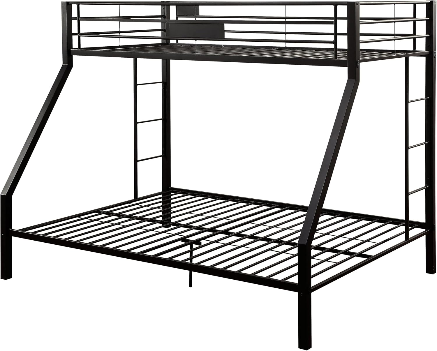 Sandy Black Twin XL,Queen Bunk Bed with Built in Ladder