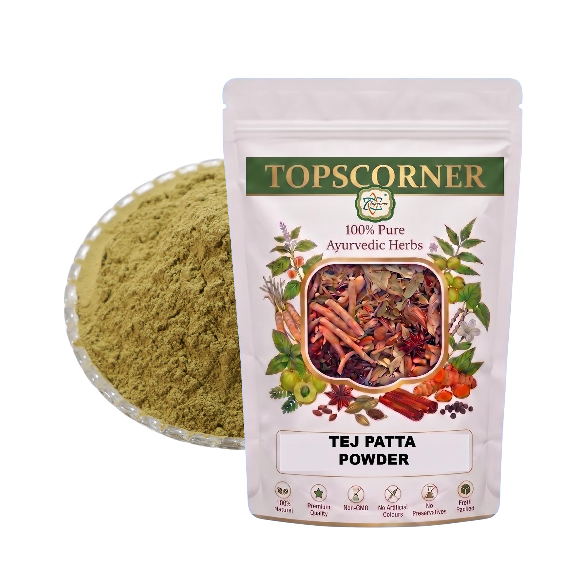 Topscorner Tej Patta Powder, Bay Leaf Powder, Cinnamomum Tamala, Vegetarian, 100 Grams-image-25