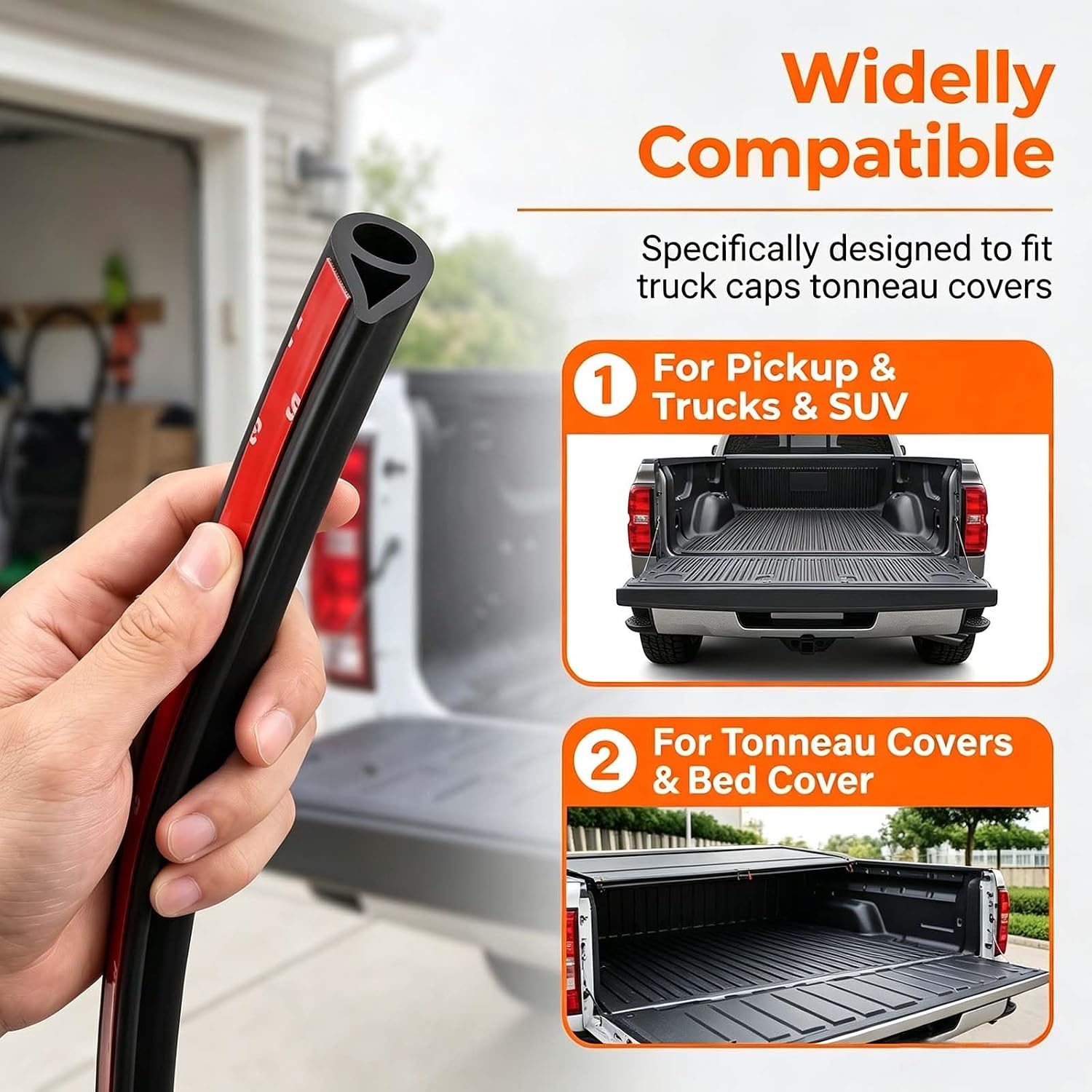 Truck Bed & Tailgate Seal Kit, Adhesive Tailgate Seal for Tonneau Covers
