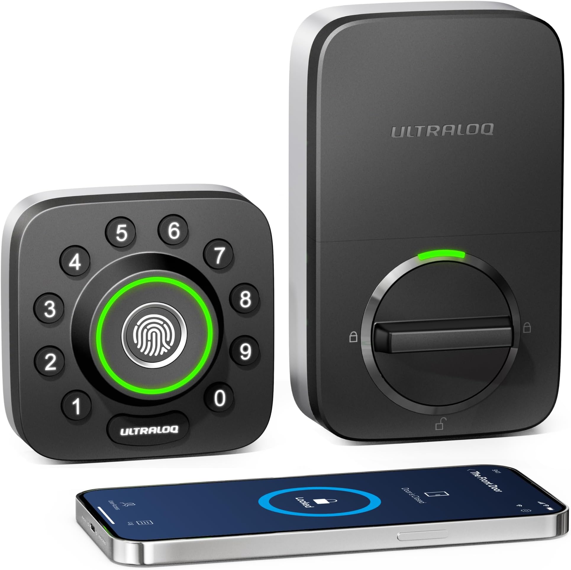 U-Bolt Pro Smart Lock, Keyless Entry Door Lock via Bluetooth, Smartphone, Fingerprint ID, Anti-peep Keypad, Auto Unlock, Smart Lock for Front Door, Smart Deadbolt Lock, IP65 Waterproof