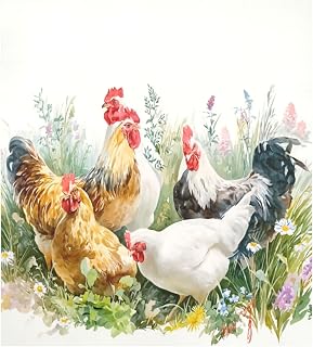Chickens Wildflower Dishwasher Magnet Cover Dishwasher Magnet Sticker Magnetic Fridge Panel Decal for Home Kitchen Decor 23 x 26 in