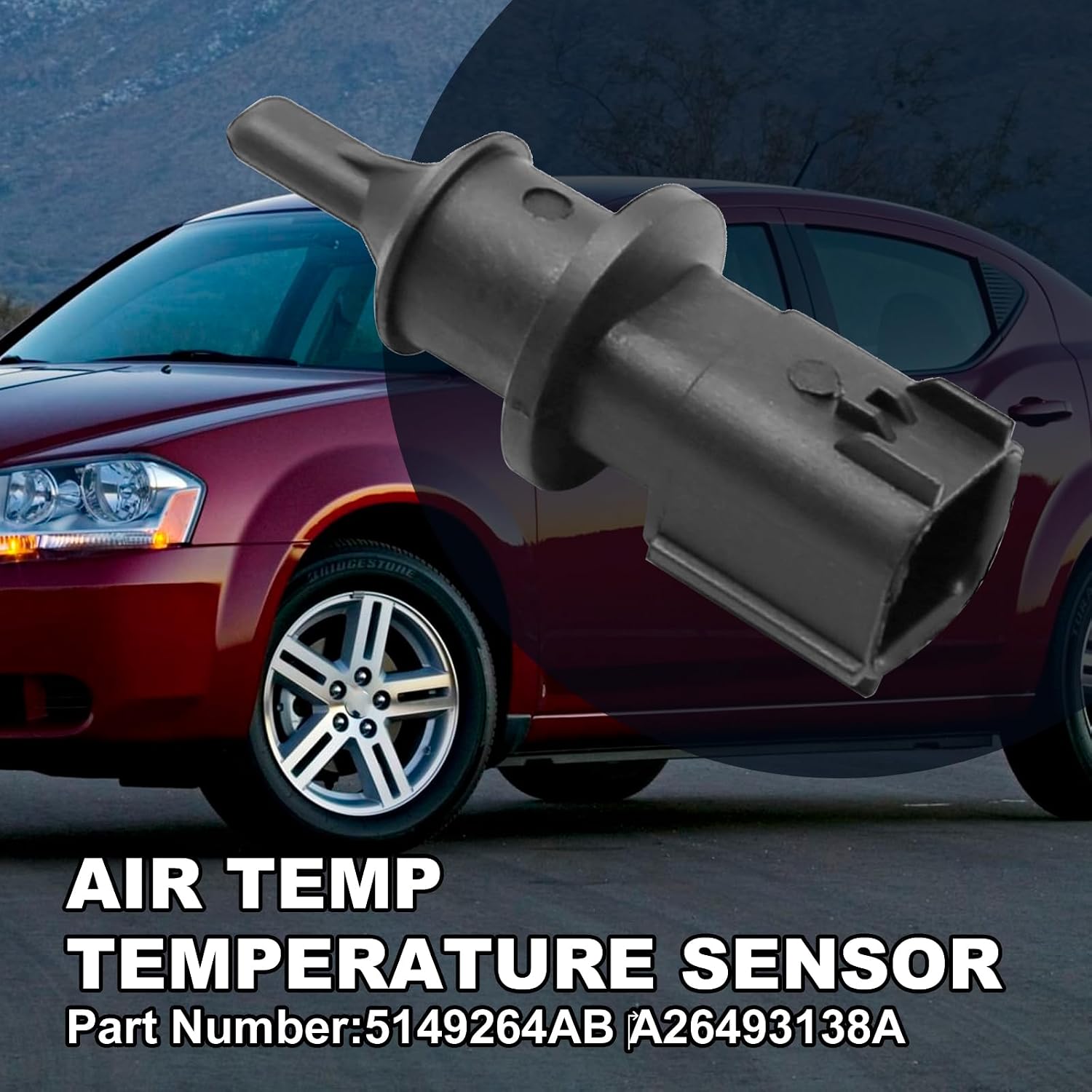 5149264AA Ambient Air Temperature Sensor Compatible with Dodge Avenger Journey Compatible with Chrysler 200 PT Cruiser Compatible with Jeep Compass Patriot 2007-2017 Replaces AJ0047 GT8168
