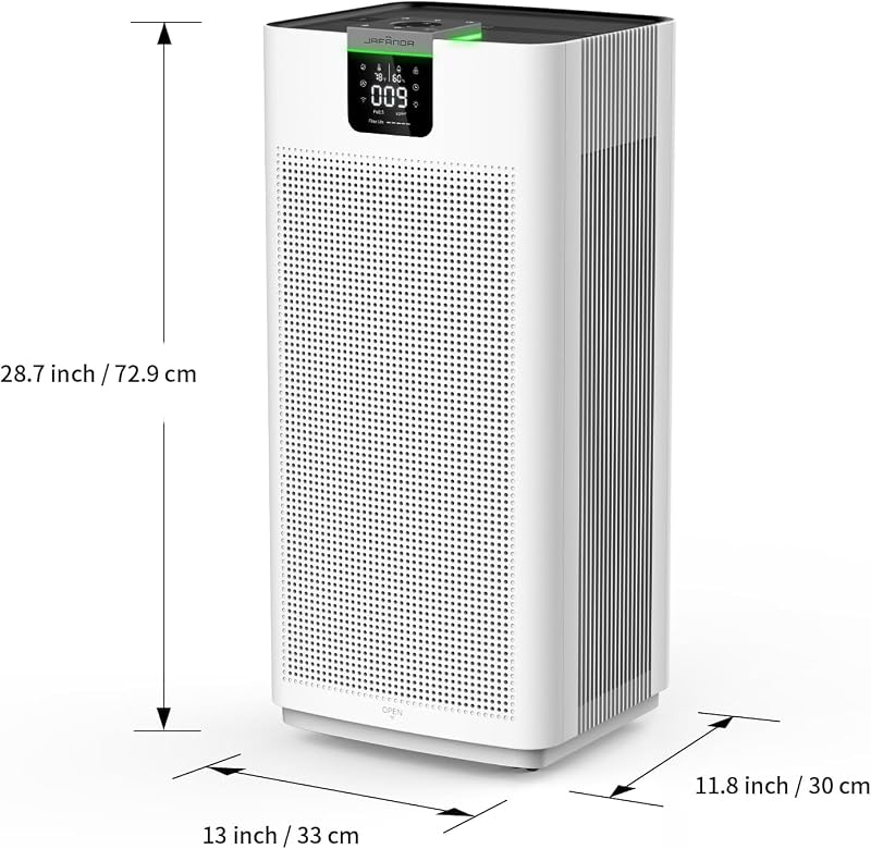 Smart Air Purifiers for Home Large Room Office Up to 4575 ft², APP & Alexa, Dual HEPA & Carbon Air Filter, Quiet Large Air Purifier for 99.97% Dust Pollen Smoke Pet Dander Allergies Odors VOCs, JF999 image 2