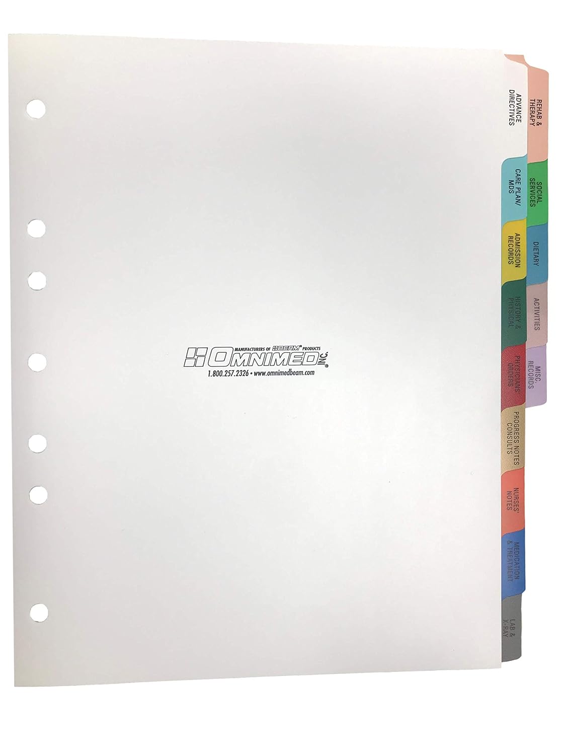 Medical Chart Index Dividers (14 Tab Side Open (Home Care Set)