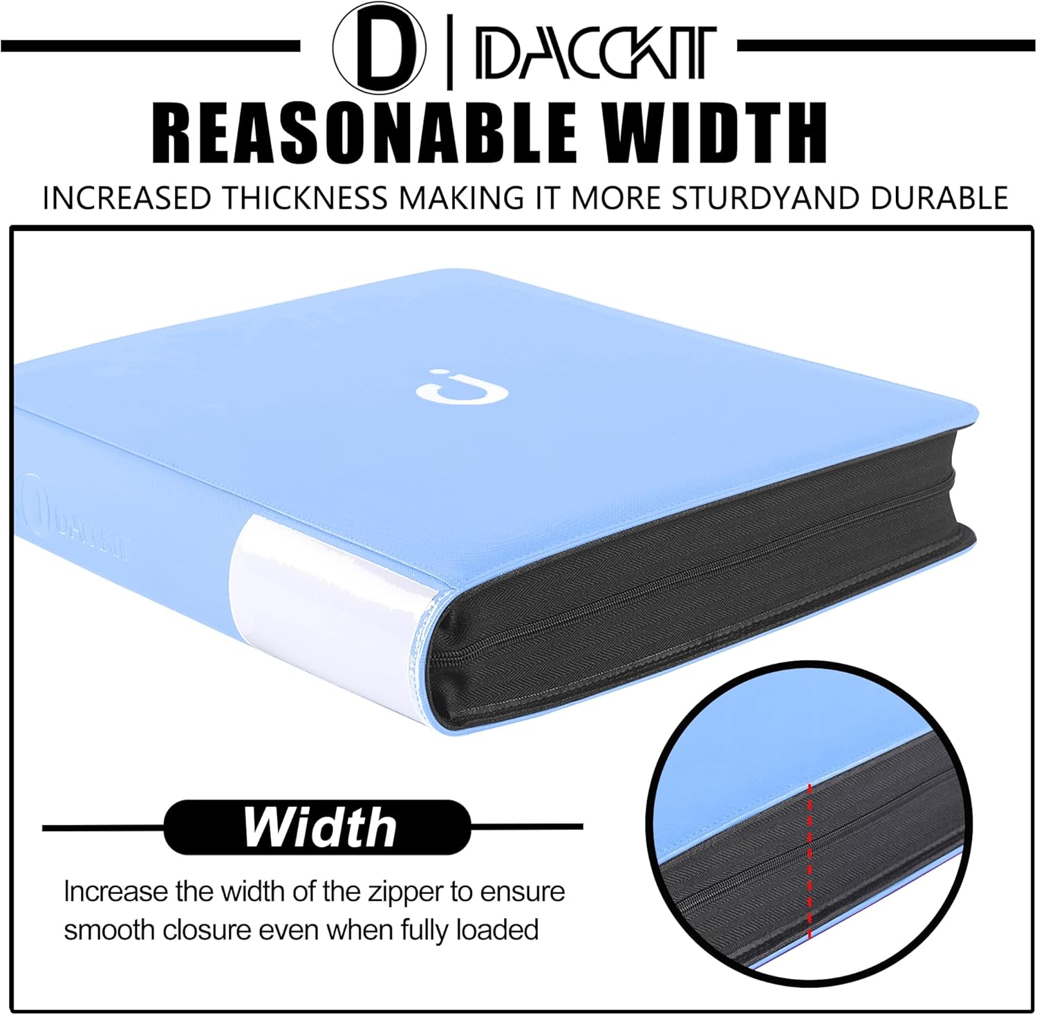 Premium Card Binder 12 Pocket - Fits 1200 Cards，3X4 Ringless Card Binder with Sleeves for Trading Cards & Sports Cards（Model D，Sky Blue）