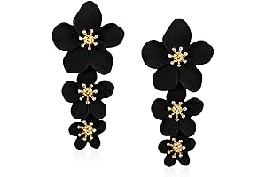 Three Layer Black Flower Earrings for Boho Lovers: An Earthy Statement
