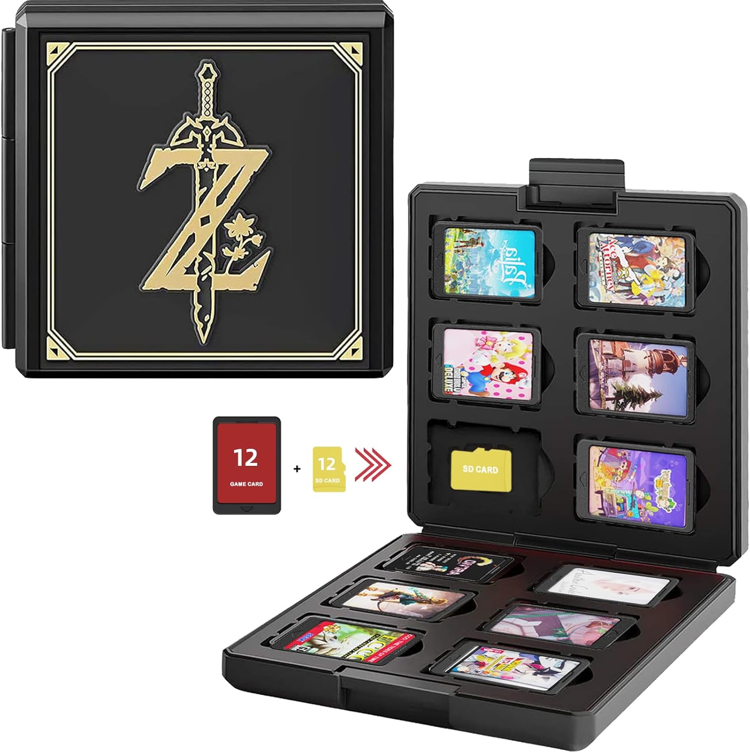 Étui pour Cartes de Jeux Nintendo Switch Portable et Mince, Boitier de Protection pour 24 Jeux