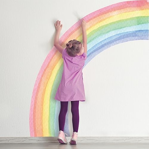 Supzone Calcomanías de pared coloridas con diseño de nubes de arco iris diseño de sol luna estrella citas inspiradoras decoración de pared arte