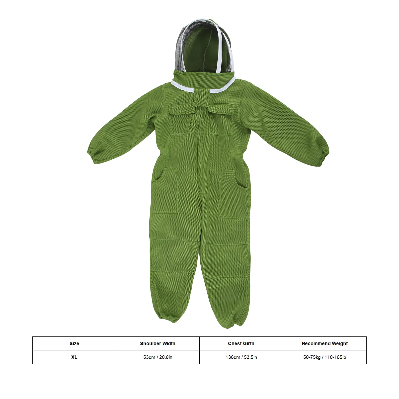 Tuta da Apicoltore ventilata a Rete a Strati, Tuta da Apicoltore Professionale per Uomo Donna, Tuta da Apicoltore ventilata con Velo Rotondo, Tuta da Apicoltore (XL)