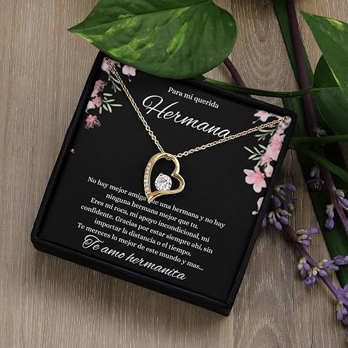 Miniatura 7 de Regalos para hermanas en español Collar De Corazon Para mi Querida Hermana Regalos De Cumpleaños Para Hermana Aniversario Regalo de Amor Para