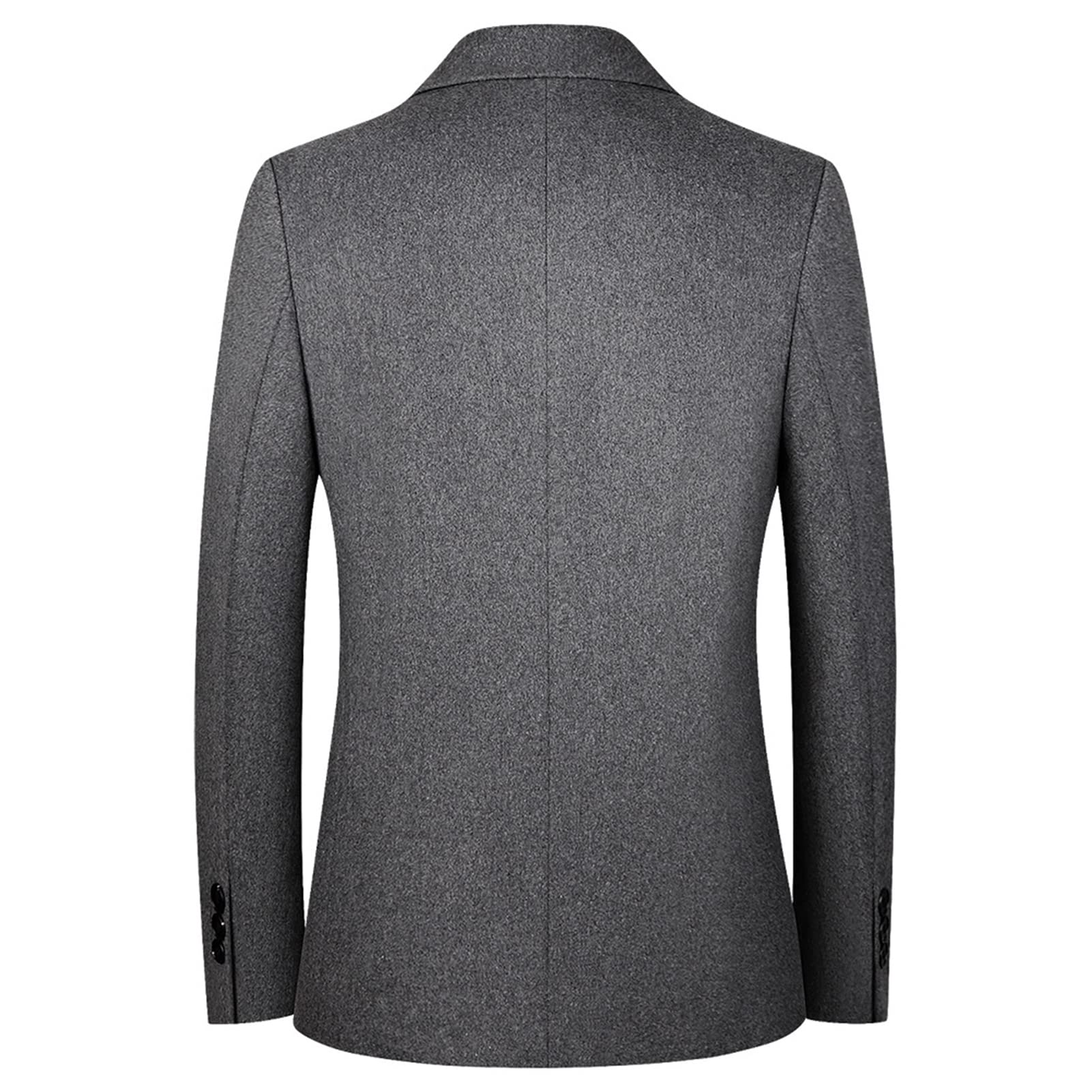 Men's Casual Wool Blend Sport Coat Vintage Slim Fit 2 Button Suit Jackets Single Breasted Blazer Overcoats (Grey,X-Large)