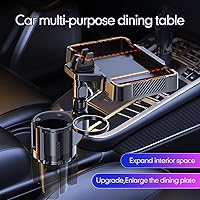 Vista 7 de Car Cup Holder Tray, 4 in 1 Drink Holder Expander with Expandable Food Tray Table, for Road Trip Essentials & Daily Commute (Tray(9.84" * 9.64"))
