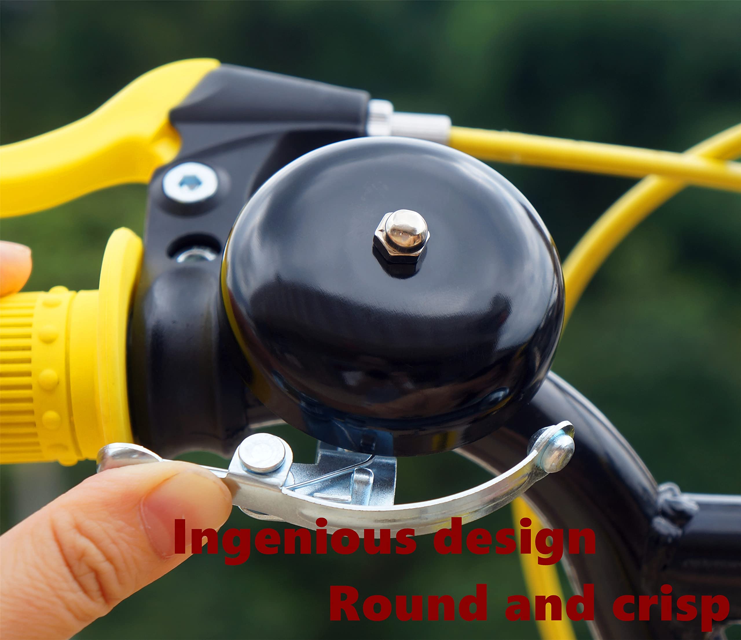 Yunshan Classic Bike Bell, Loud Crisp Clear Sound Bicycle Bells Accessories for Adults Youths, Stylish Bike Horn for Road Bike, Mountain Bike (Black)