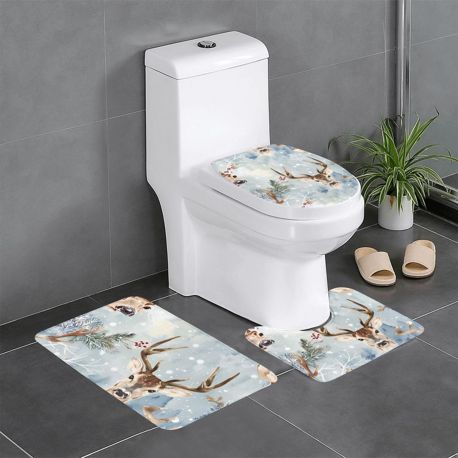 Tapis de bain absorbant séchage rapide lot de 3 antidérapant