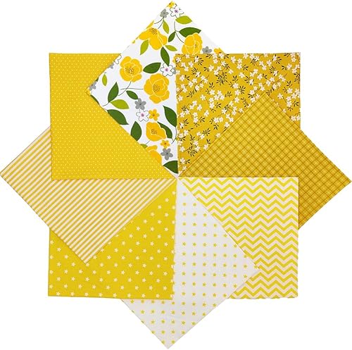 Miniatura 5 de Paquete de 8 piezas de tela de algodón superior de 19.69 x 19.69 pulgadas (19.7 in x 19.7 in), sábanas cuadradas precortadas para patchwork costura