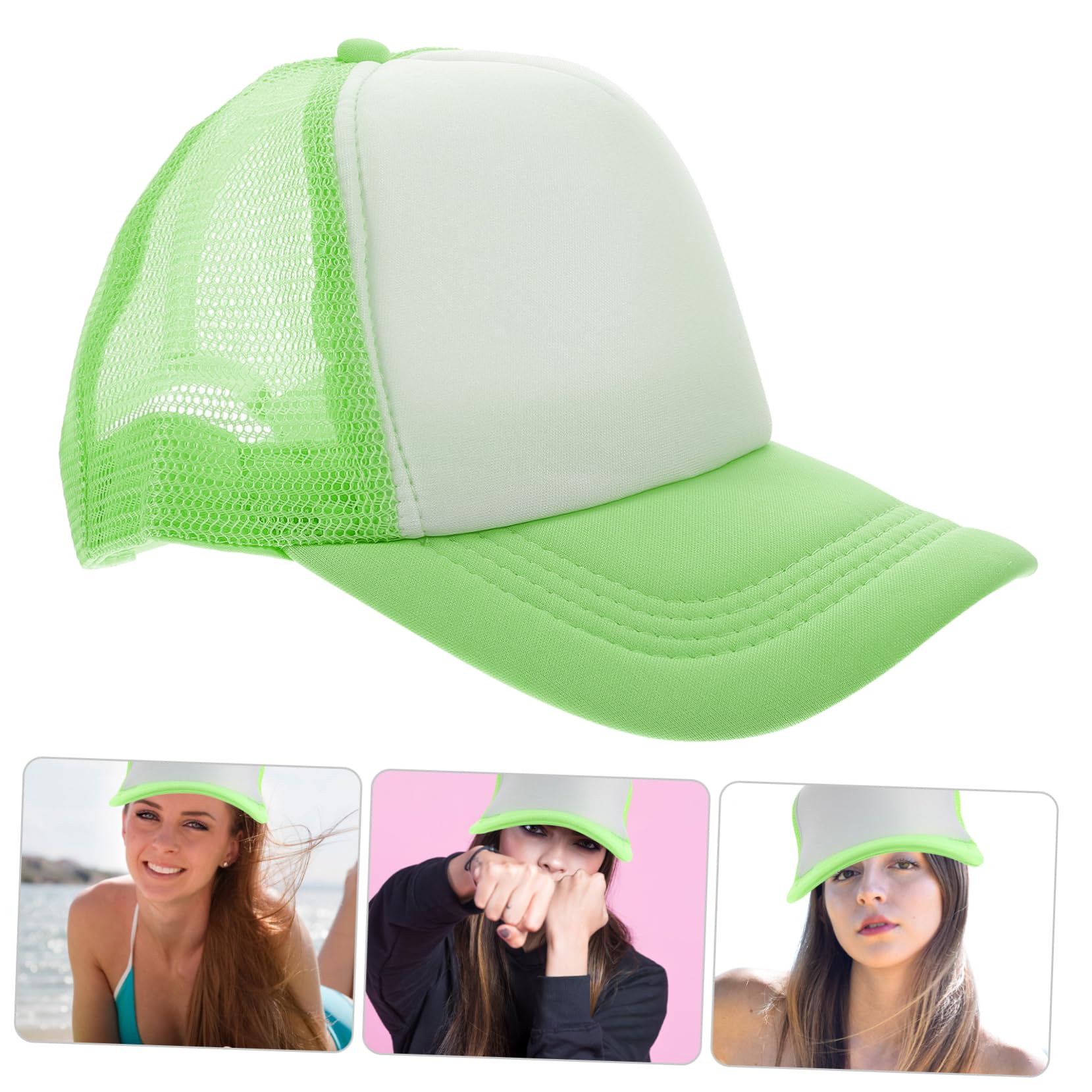 Gatuida Gorras de Béisbol Ligeras y Ajustables de Malla Verde 10 para Sublimación Transferencia Térmica Ideales para Ciclismo y Camping