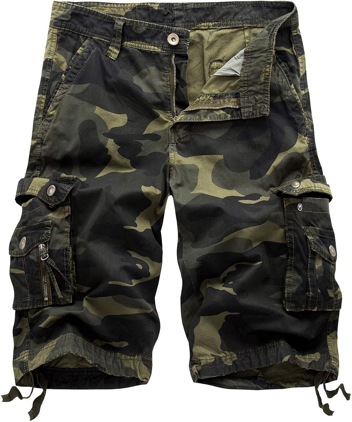 IDEALSANXUN Men's Casual Loose Fit Multi-Pockets Military Cargo Shorts