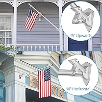 Vista 4 de ZMTECH Flag Pole - Upgraded Bracket, 6 FT Stainless Steel Flag Poles for Outside House, Residential or Commerical, Tangle Free Flag Pole Kit for