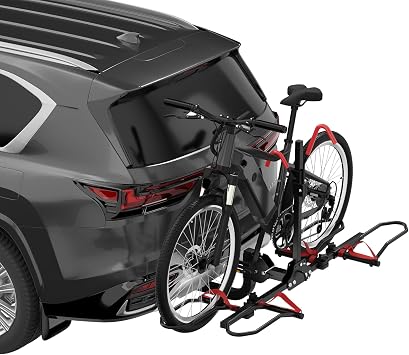 2" Hitch Bike Rack, Foldable 2-Bike Rack for Standard, Fat Tire and Ebike, Wobble Free - Smart Tilting Bike Rack Hitch for Car SUV Truck - 150 Lbs Weight Capacity