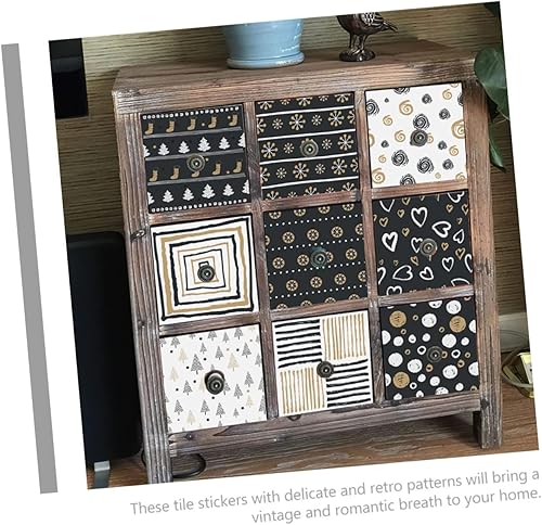 Miniatura 4 de DOITOOL 240 pcs Wall Sticker Home Goods Home Decor Retro Decor Home Decoration Housewarming Gift Removable Tile Sticker Bathroom Tile Decals