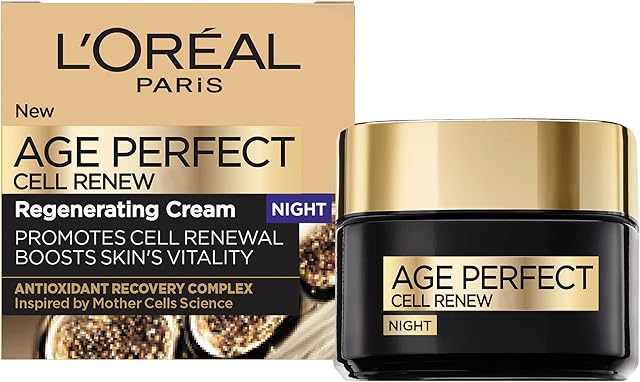 L'Oreal Paris Cell Renew Night Cream, Age Perfect Anti-Oxidant Recovery Complex Night Cream For Anti- Wrinkle, Firmness And Vitality, 50ml