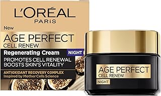 L'Oreal Paris Cell Renew Night Cream, Age Perfect Anti-Oxidant Recovery Complex Night Cream For Anti- Wrinkle, Firmness And Vitality, 50ml