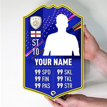Personalised Football Cards Make Your Own Customised Player Stats Gift 48cm x 30cm, Legendary Personalised Stats Card