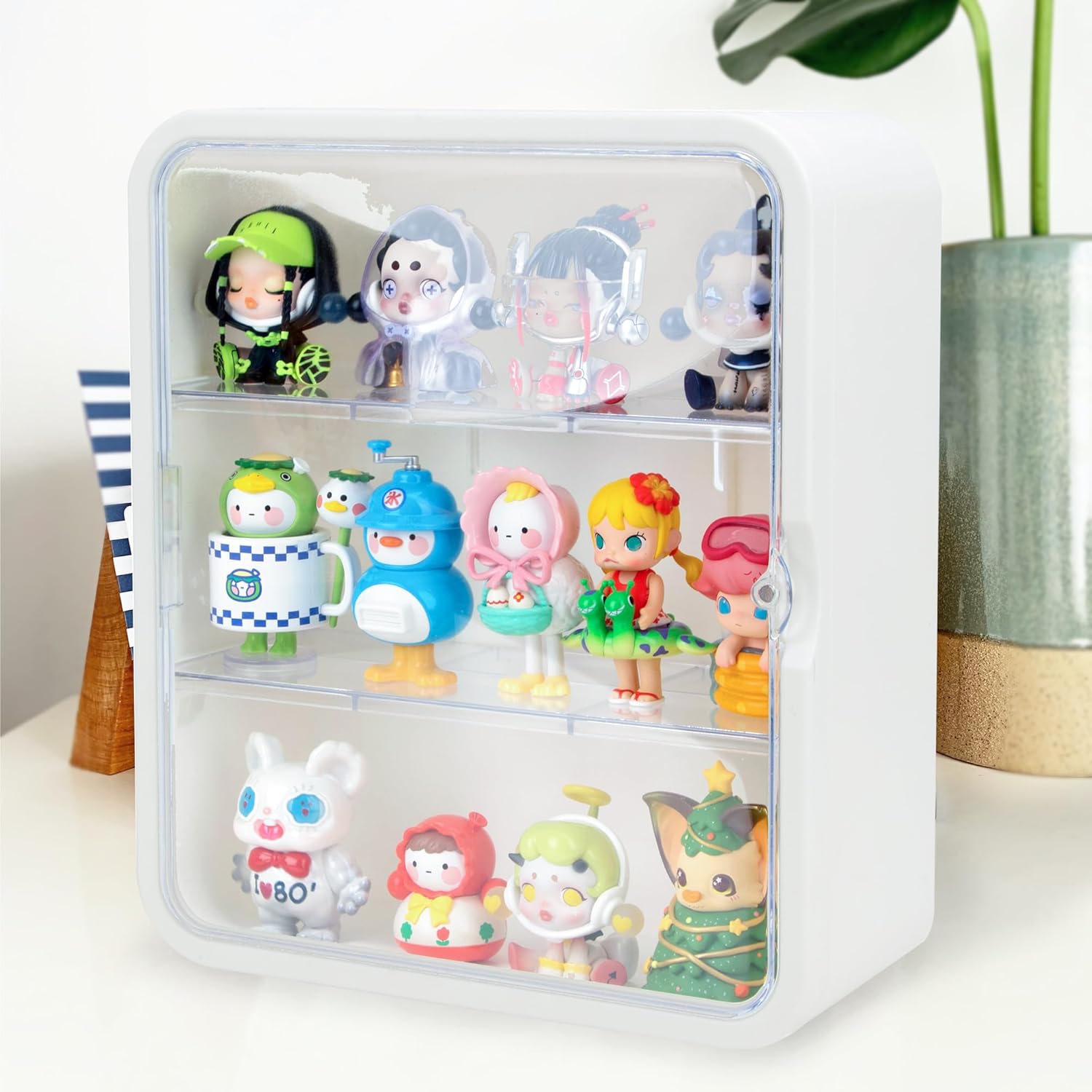 Acrylic Display Case for Mini Funko Pop Figures, Display Cabinet for Mini Funko Pop Figures, Clear Storage Box Cabinet Organizer for Mini Toys, Collections and Stone Rock (Wall Mounted)
