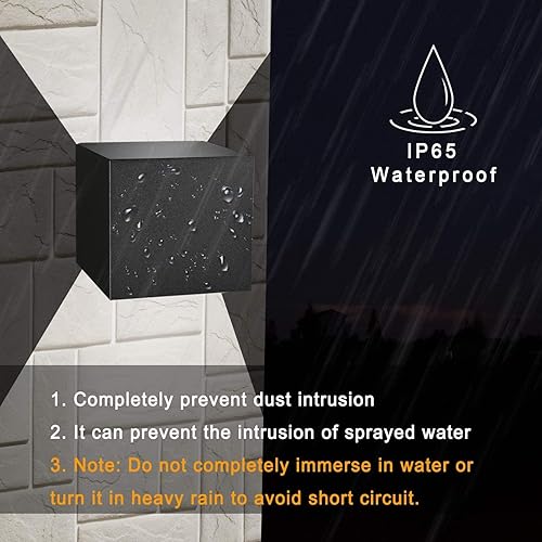 Miniatura 3 de LEDMO Luces LED de pared para exteriores de 20 W, antioxidantes, ajustables, modernas, impermeables, 6000 K, luces negras para porche, patio,