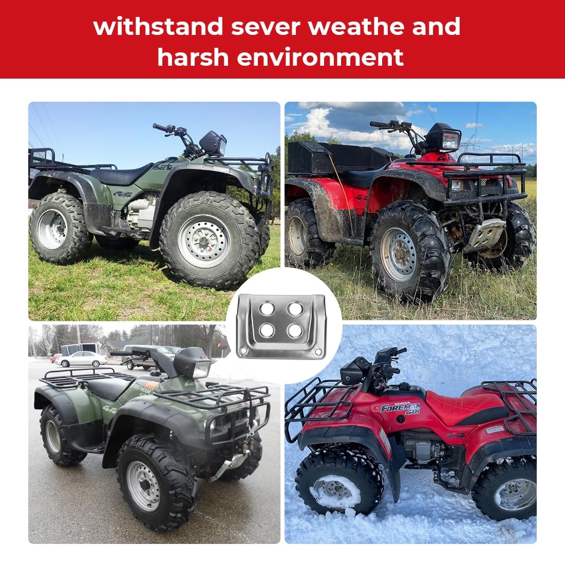 Vordere Stoßfänger Unterfahrschutzplatte passend für Honda Foreman 450 1998-2004 Foreman 400 1999-2003 81160-HN0-A00