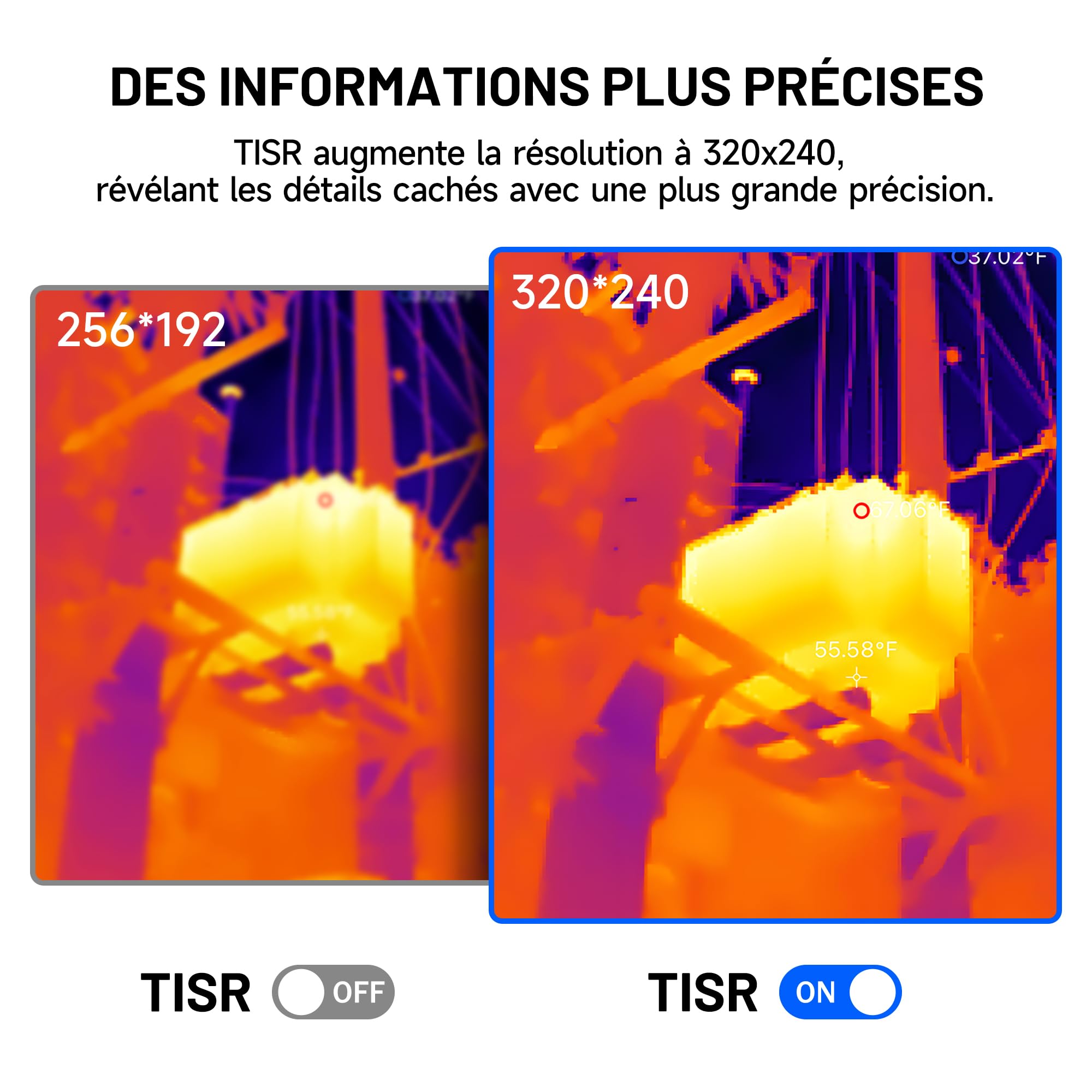 TOPDON TC004 Caméra Thermique Infrarouge, 320x240 TISR Résolution Imageur Thermique, 12 Heures d'Autonomie Camera Infrarouge avec 16G Mémoire, Analyse PC, Enregistrement Vidéo, -20℃ à 350℃