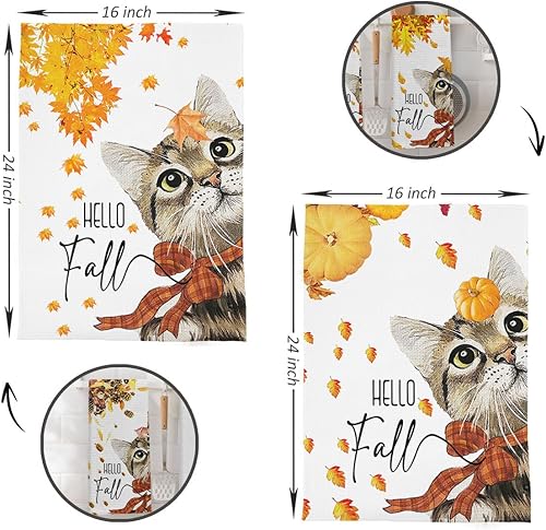 Miniatura 2 de Toallas de cocina de otoño, toallas de mano con hojas de arce para cocina, decoraciones de otoño para el hogar, decoración de cocina de otoño,