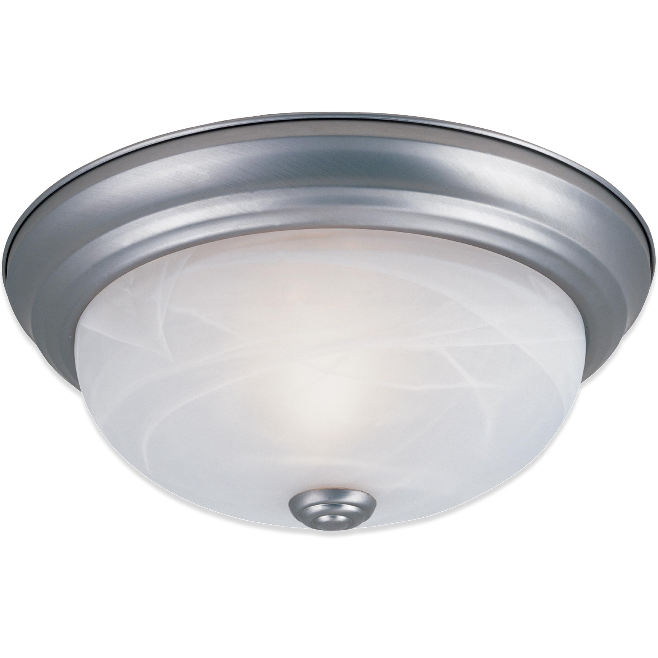 DESIGNERS FOUNTAIN Reedley 2-Lights Flush Mount Ceiling Light, 11 Inch Lighting Fixture for Kitchen, Bedroom, Bathroom, and Hallway, White Alabaster Glass, Pewter, 1257S-PW-AL
