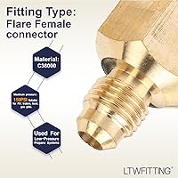 Vista 3 de LTWFITTING Latón Flare 1/4" OD x 3/8" Hembra NPT Conector (5 unidades)
