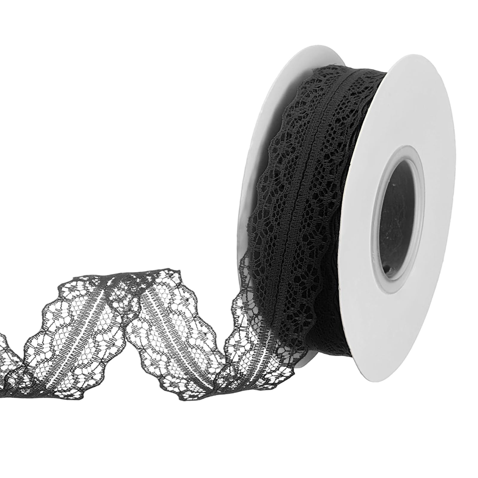 PATIKIL Lace Trim Ribbon, 25 Yards 1.2 Inch Wide Black Vintage Lace Ribbons for DIY Sewing Making Craft Gift Wrapping Wreath Decor Hair Bow Supply