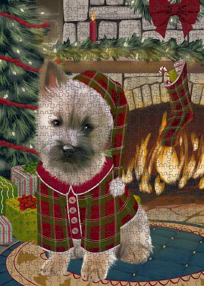 Christmas Stocking was Hung Cairn Terrier Dog Jigsaw Puzzle for Adults - Animal Printed Interlocking Puzzle Game Artwork - Gift for Dog Lover's -1000 Pcs 29.5"x19.7", PZLE51598