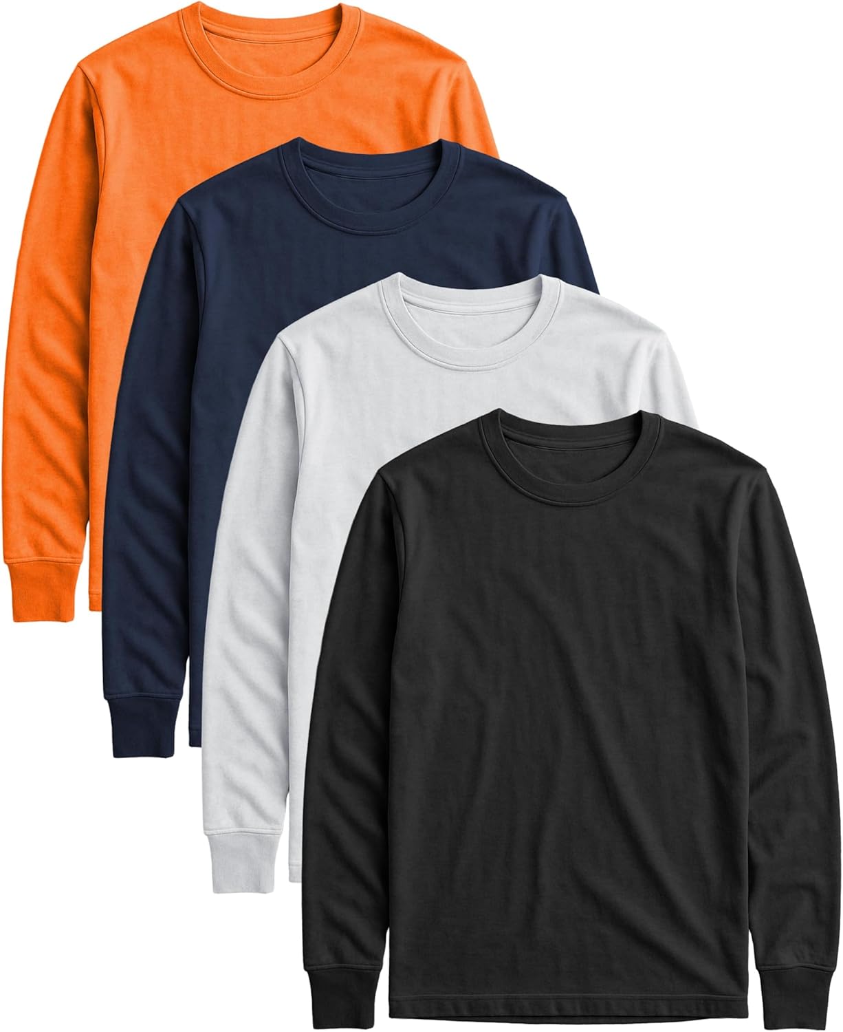 Andrew Scott Long Sleeve T-Shirt Pack | Ultra Soft 100% Cotton Color Crew Neck Tees | Multi Packs & Colors