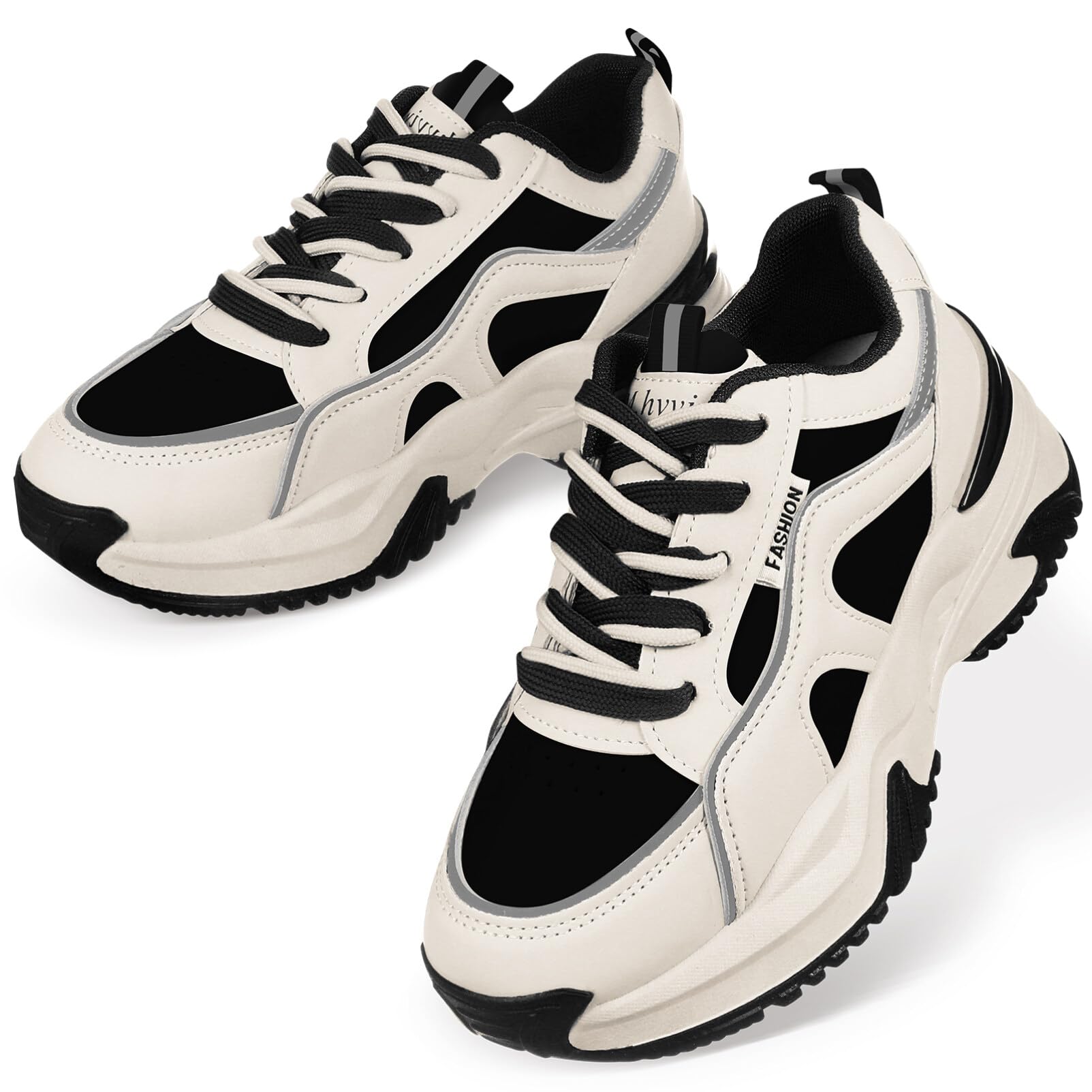 TOVINANNA Tennis Shoes Ladies White Sneakers Durable Leather Breathable Comfortable