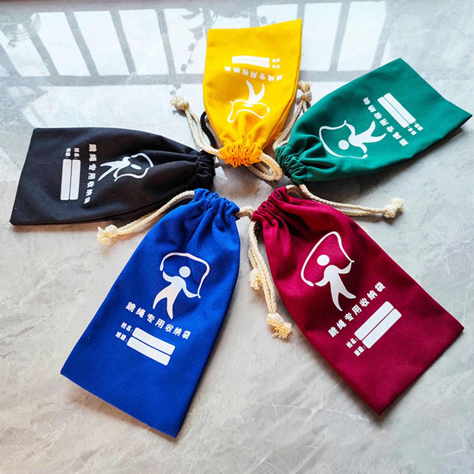 Jeffergarden – Mini Sac à Cordon En Toile 24x15 Cm, 30 G – Pour Corde à Sauter, Papeterie, Bouteille D’eau – Coloré, Lavable, Idéal Pour L’école, Le Sport Ou Les Voyages