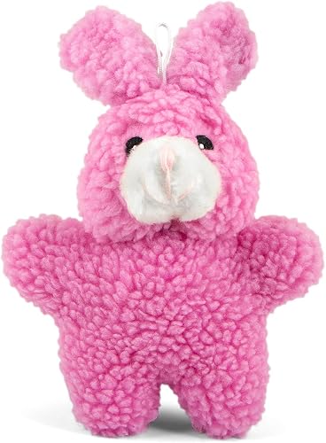 Jeffers Pet Animal Fuzzies Plush Squeaky Dog Toy for Puppies & Dogs, Soft 8 Inch Stuffed Animal, Interactive Pet Toys for Chewing, Crate, Travel, Indoor Play, Small to Large Breeds - Pink Rabbit