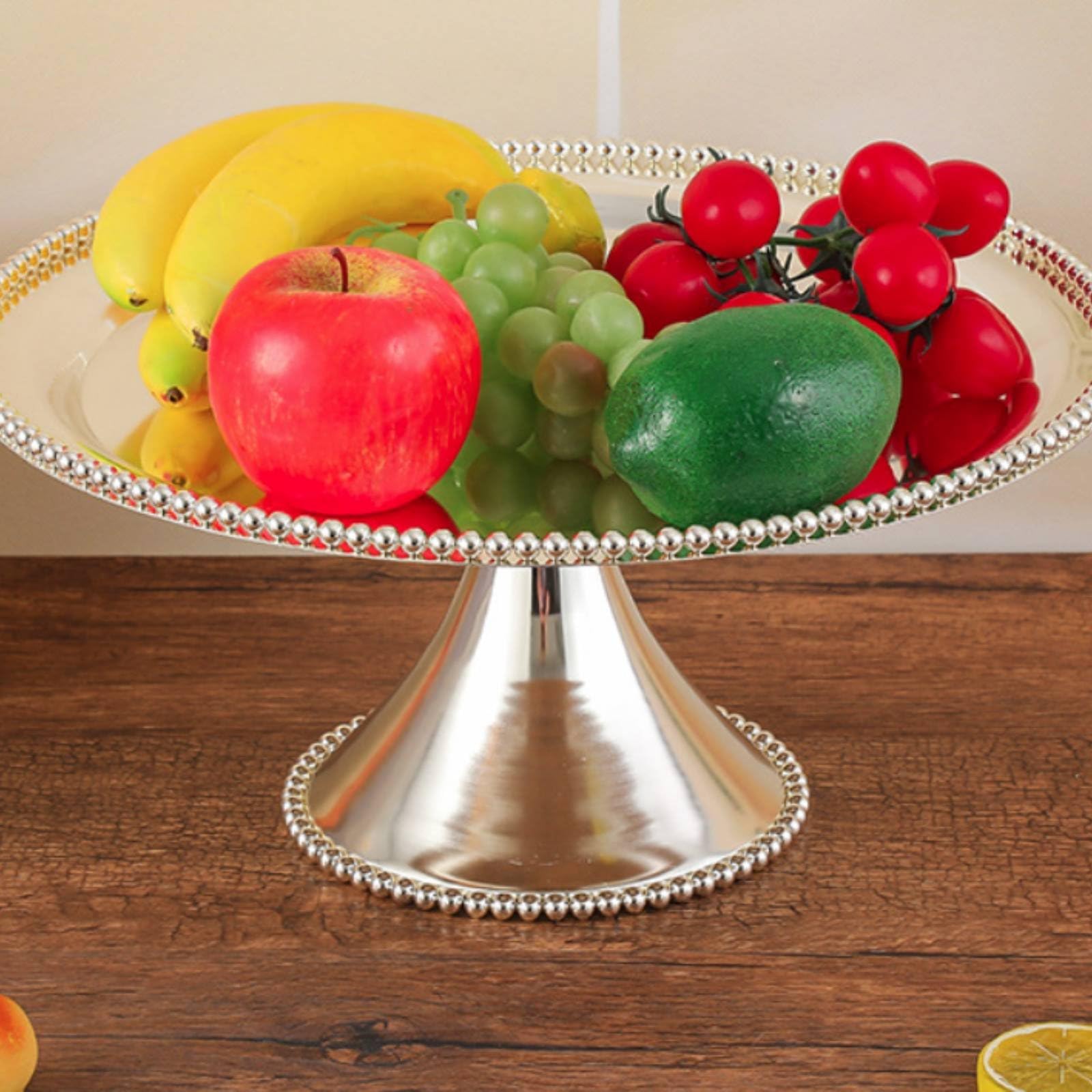 Silver Cake Stand Soporte Pastelero Bandeja Pedestal Base Repostera Amplio de 35.5cm y Borde Decorativo Adecuado para Bodas Cumpleaños Reuniones en de Postres, Forma De Flor De Ciruelo