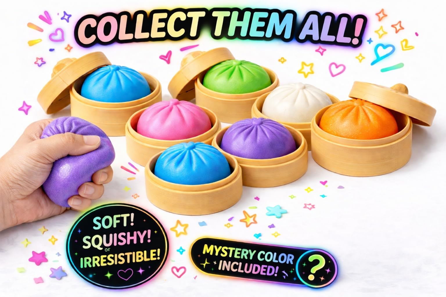 Amazon.com: Mystery Bao Bun – Glitter, Neon, Galaxy, Sparkle