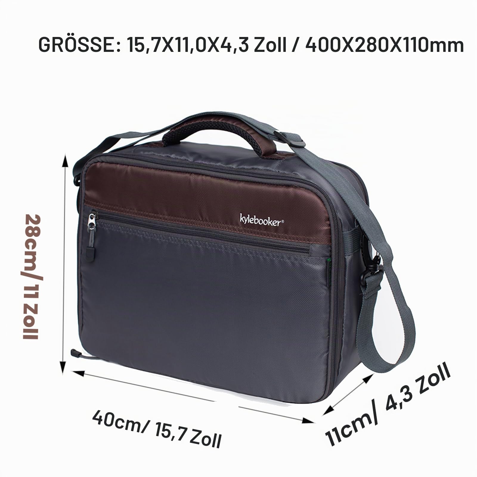 Kylebooker Angelrolle Ausrüstungstasche Tragbare Angelausrüstung Organizer Aufbewahrungstasche Rollenkoffer für Spinning, Köder, Fliegenrollen, grau, Angelrollenetui