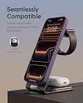 Intoval Aluminium 3-in-1 Station de recharge sans fil iPhone 17/17 Pro/17 Pro Max/16/16 Pro/16 Pro Max/15/14/13/12,pour Apple Watch 11/Ultra 3/SE 3/10/9/8/7, pour AirPods Pro 3/4/Pro 2/3/Pro(Désert)